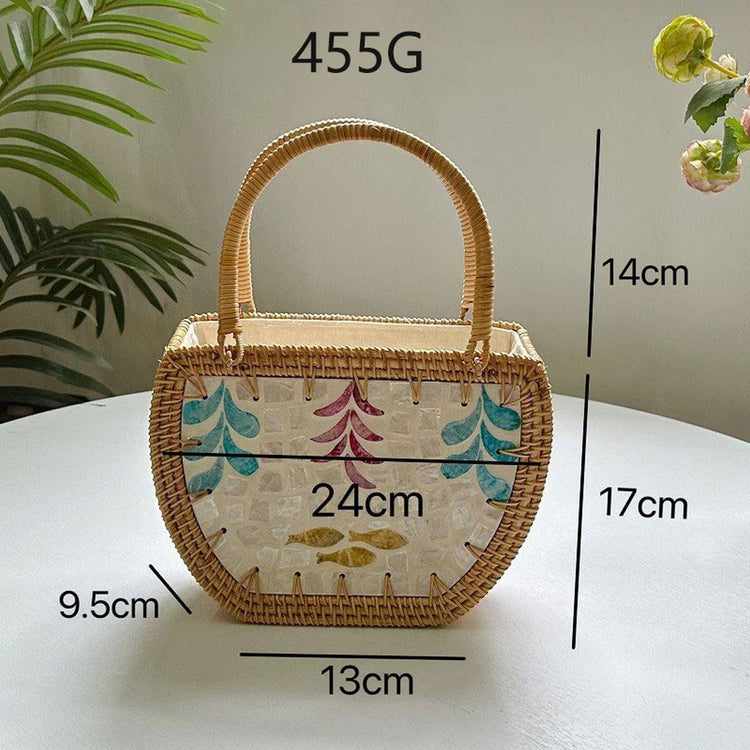 HANDMADE RATTAN BASKET BAG