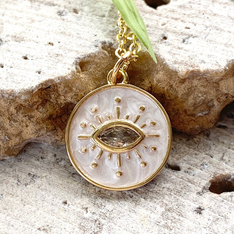 Eye enamel necklace boutique salon spa jewelry trendy gift