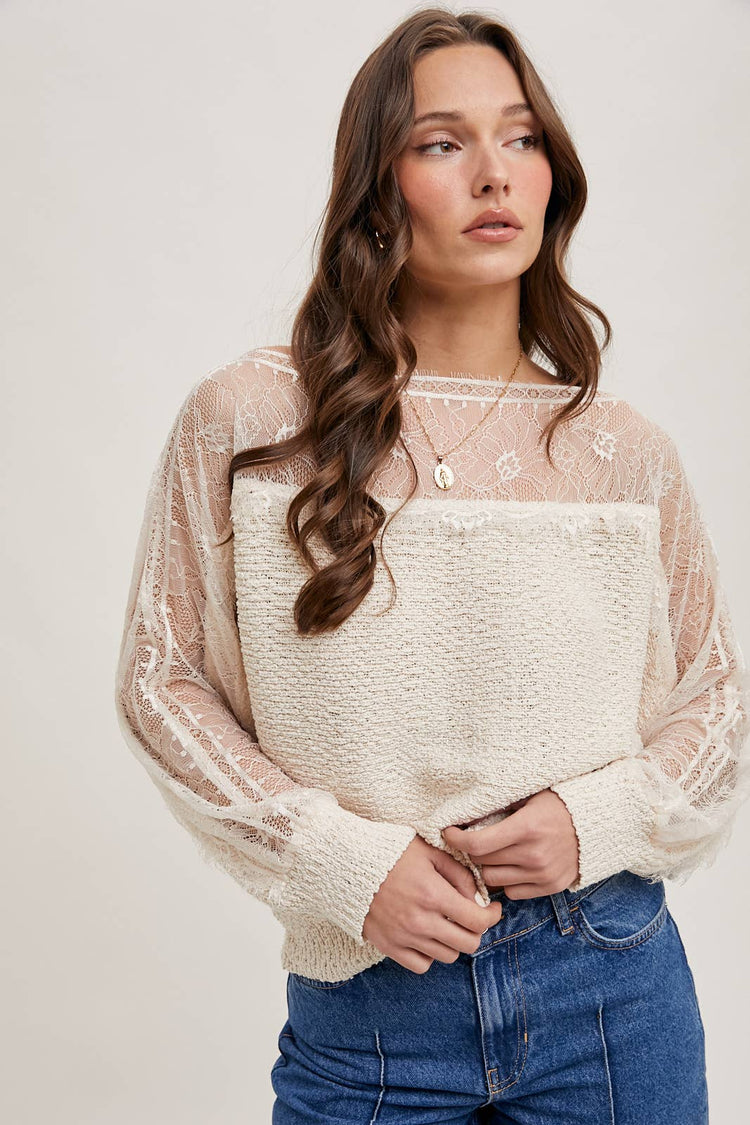 Lace Trimmed Pullover