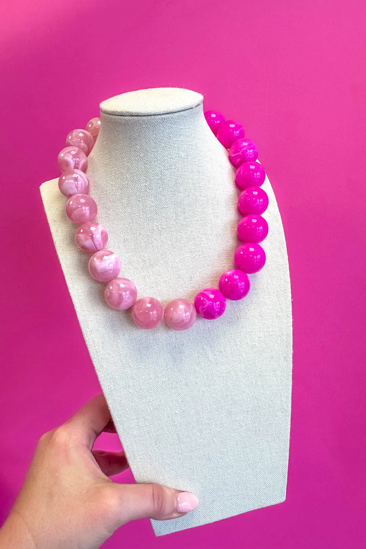 Bauble Ball Necklace - Half - Pink and Dark Pink