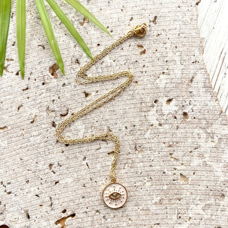 Eye enamel necklace boutique salon spa jewelry trendy gift