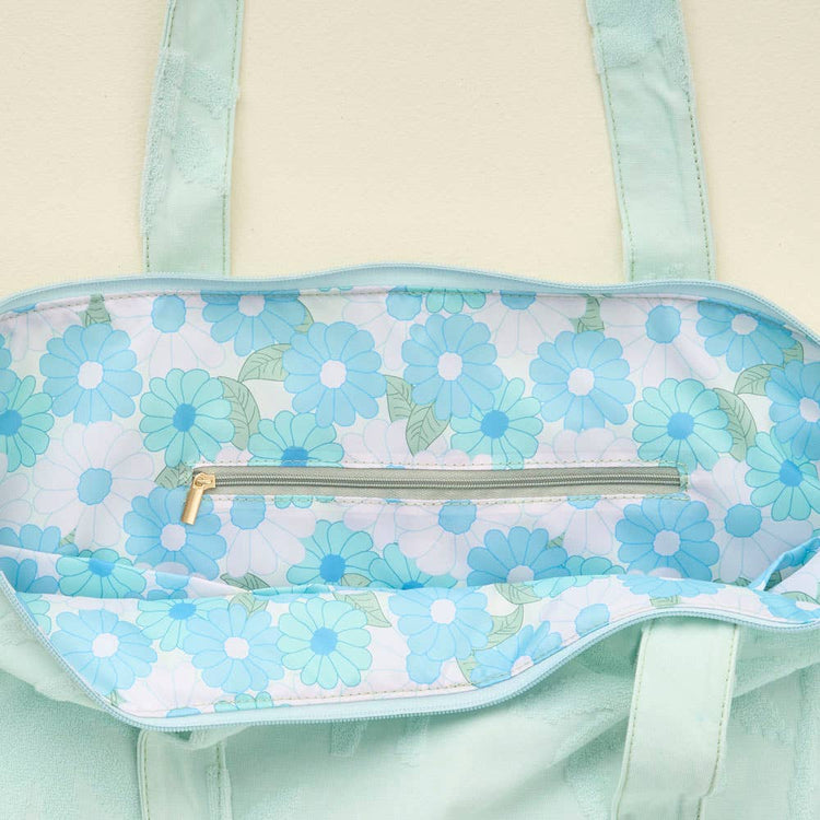 Terry Tote-Aqua Palm