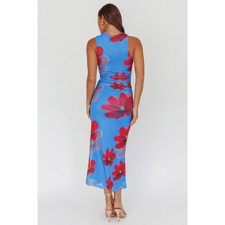 FLORAL HALTER MERMAID DRESS
