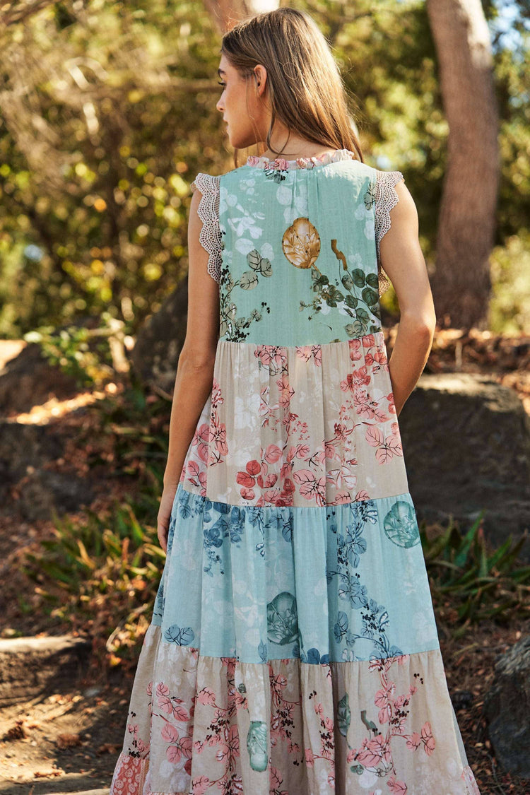 Floral Lace Edge Maxi Dress