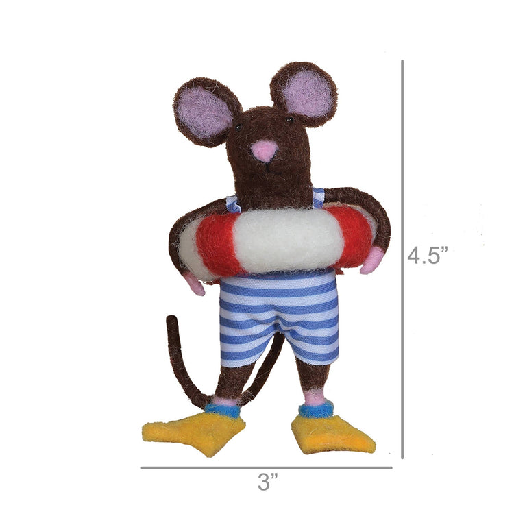 Felt Swimmer Guy Mouse Ornament