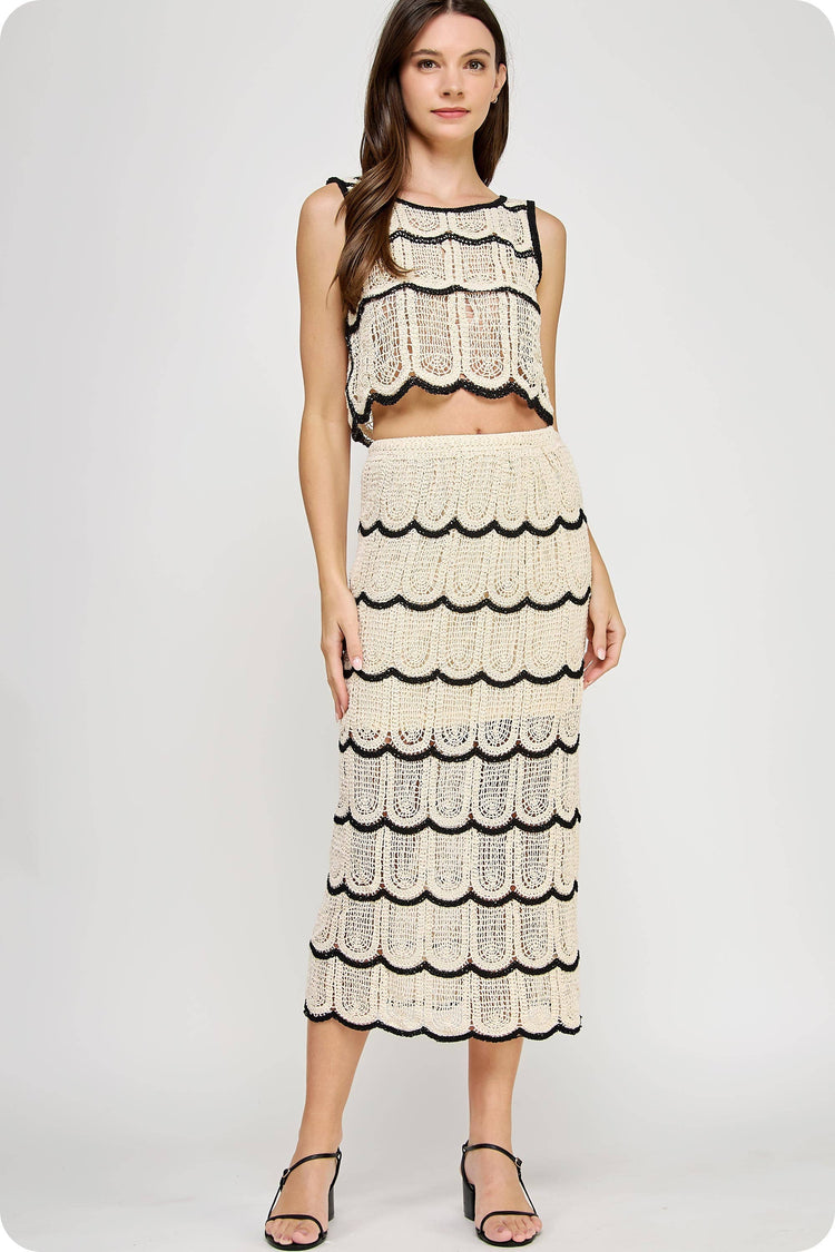 Crochet Skirt Top Set - sold separately