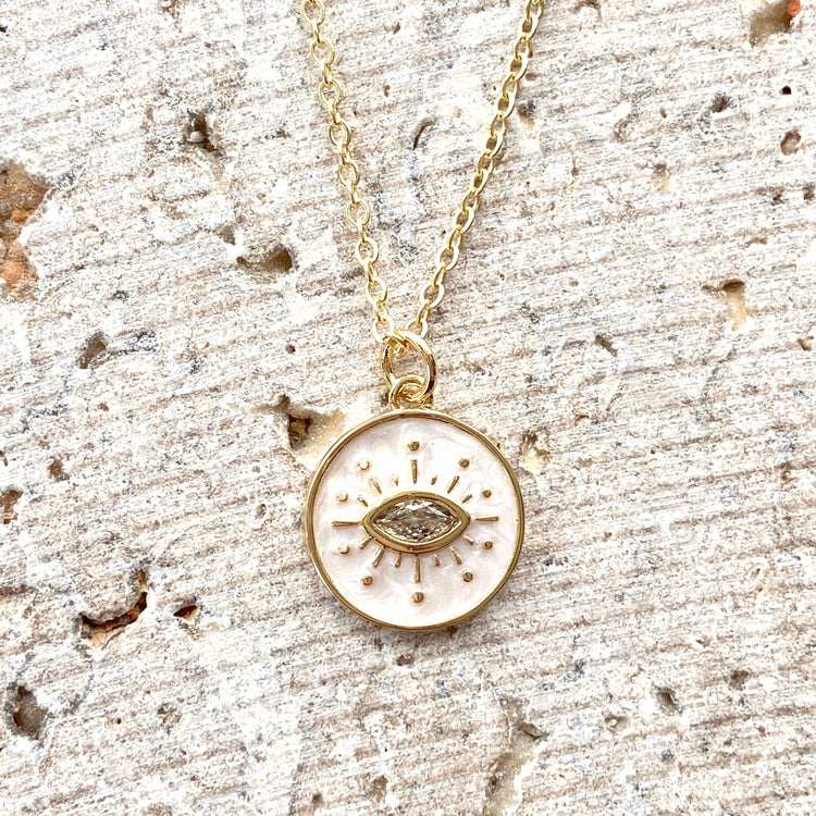 Eye enamel necklace boutique salon spa jewelry trendy gift