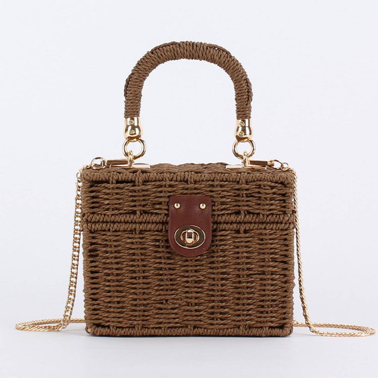 DUAL-PURPOSE LEISURE PAPER ROPE WOVEN BAG