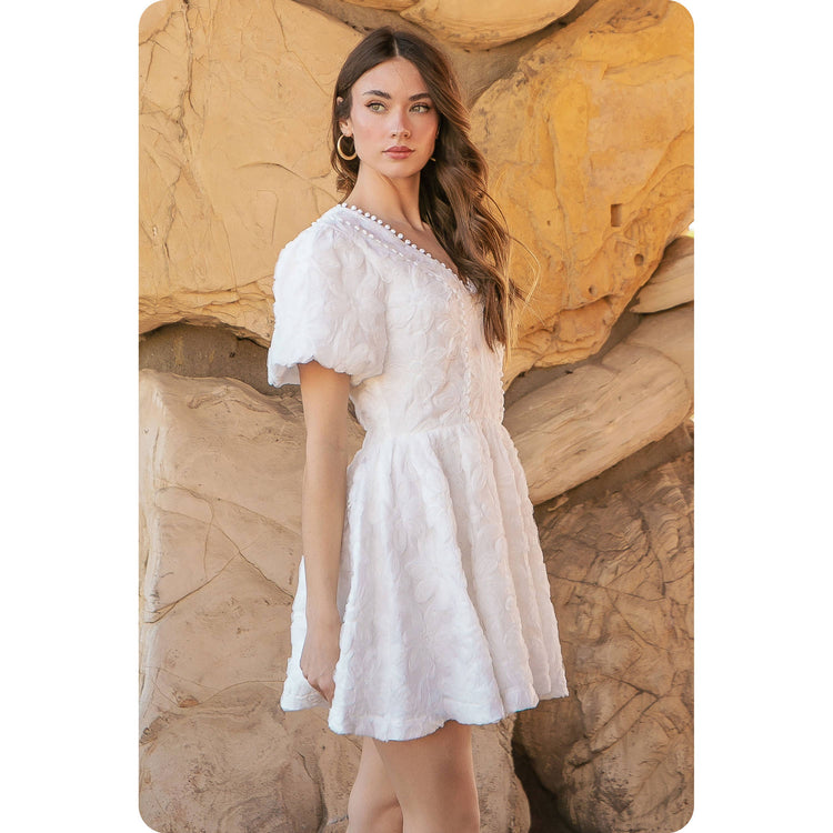 Floral Textured Tulle Mini Dress