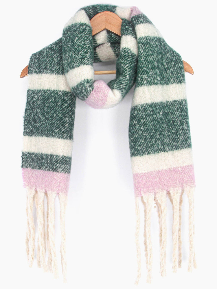 Dallas Heavyweight Scarf - Green, Stripe