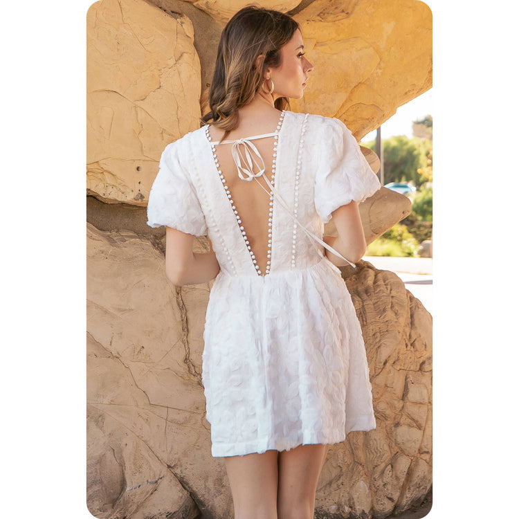 Floral Textured Tulle Mini Dress