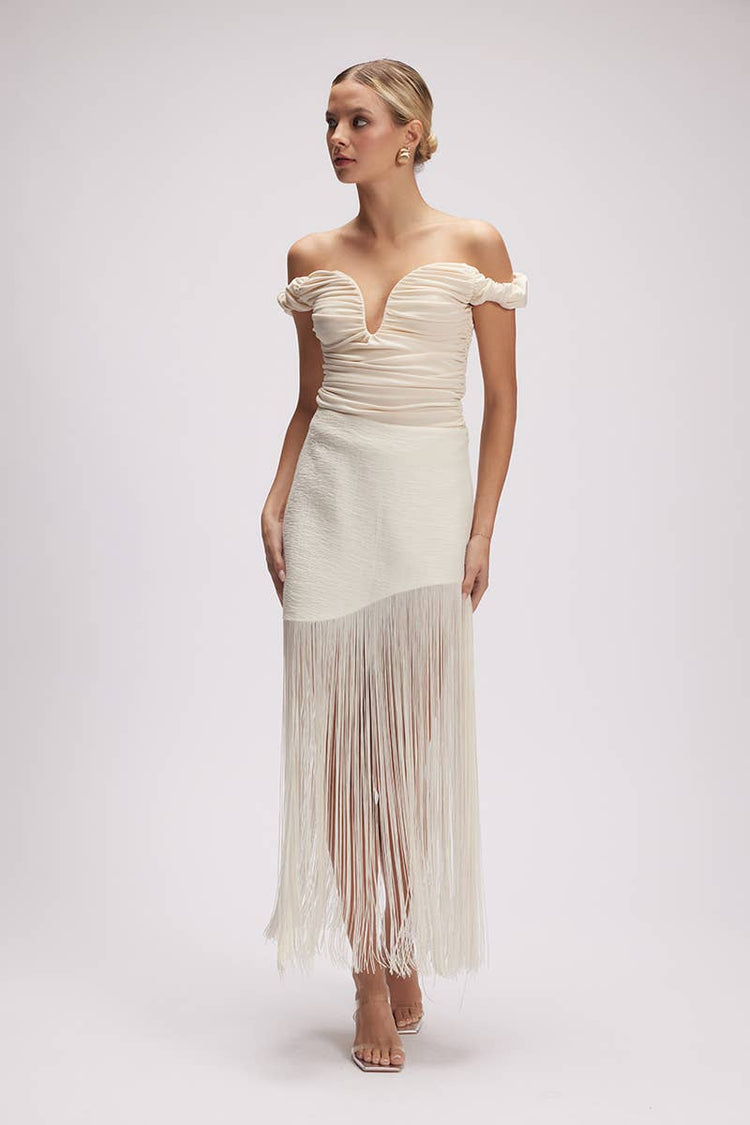 Fringe Maxi Skirt