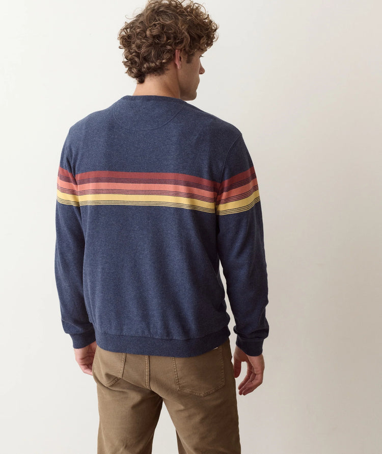 Relaxed Cloud 9 Terry Crewneck Navy Sunset Stripe