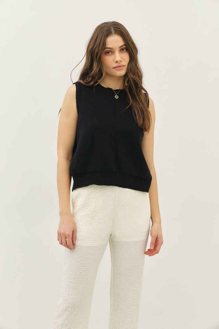 Sweaters Vest Top With Back Bow Ties