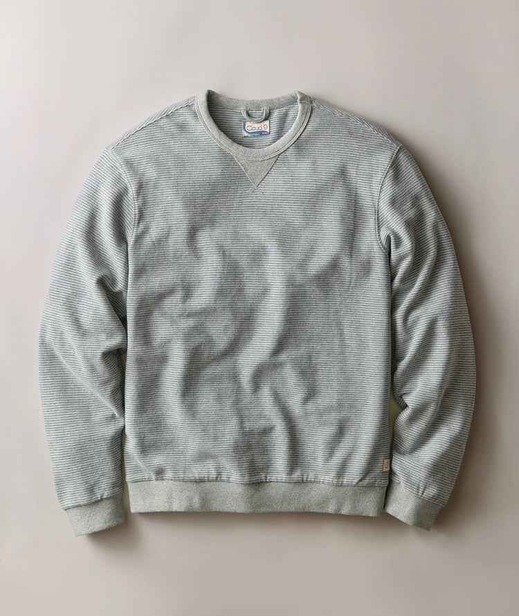 Relaxed Cloud 9 Terry Crewneck Heather Grey Stripe