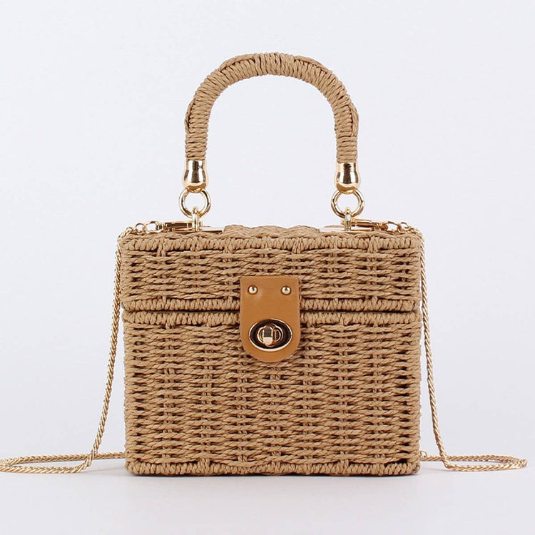 DUAL-PURPOSE LEISURE PAPER ROPE WOVEN BAG