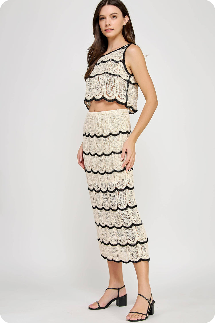 Crochet Skirt Top Set - sold separately