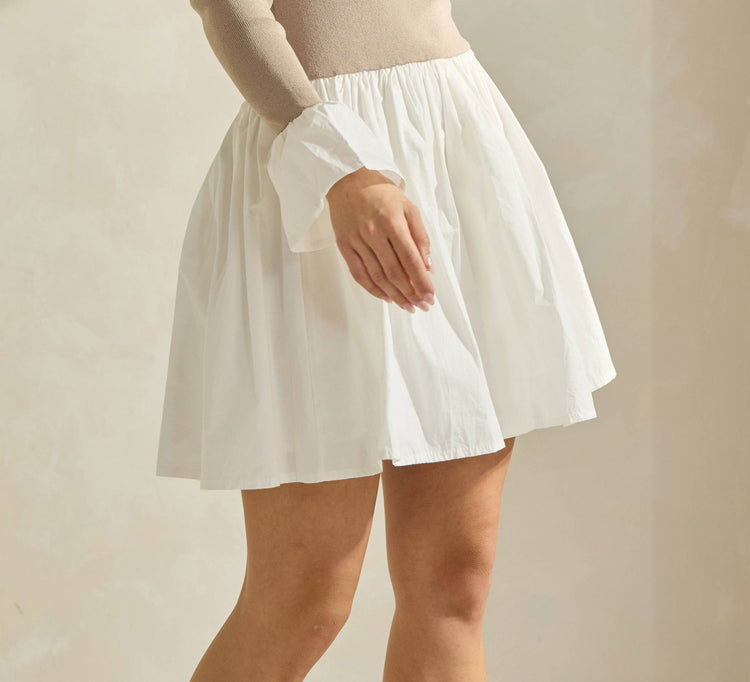 Boatneck Sweater & Poplin Mini Dress