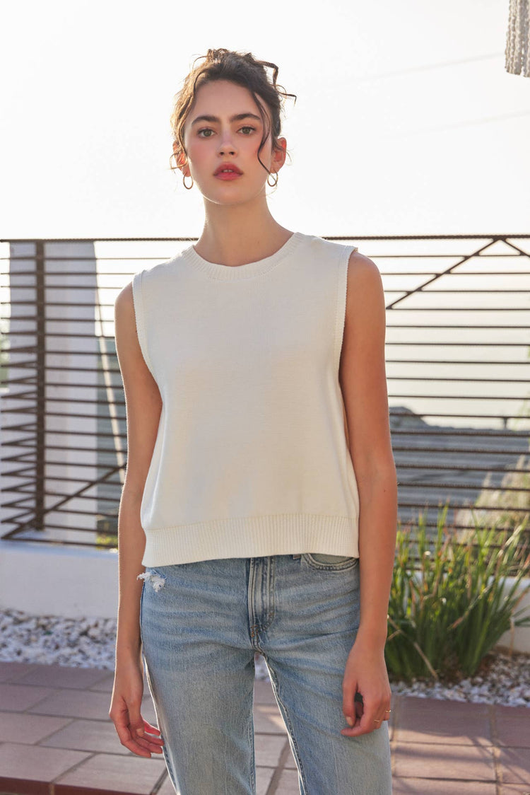 Sweaters Vest Top With Back Bow Ties