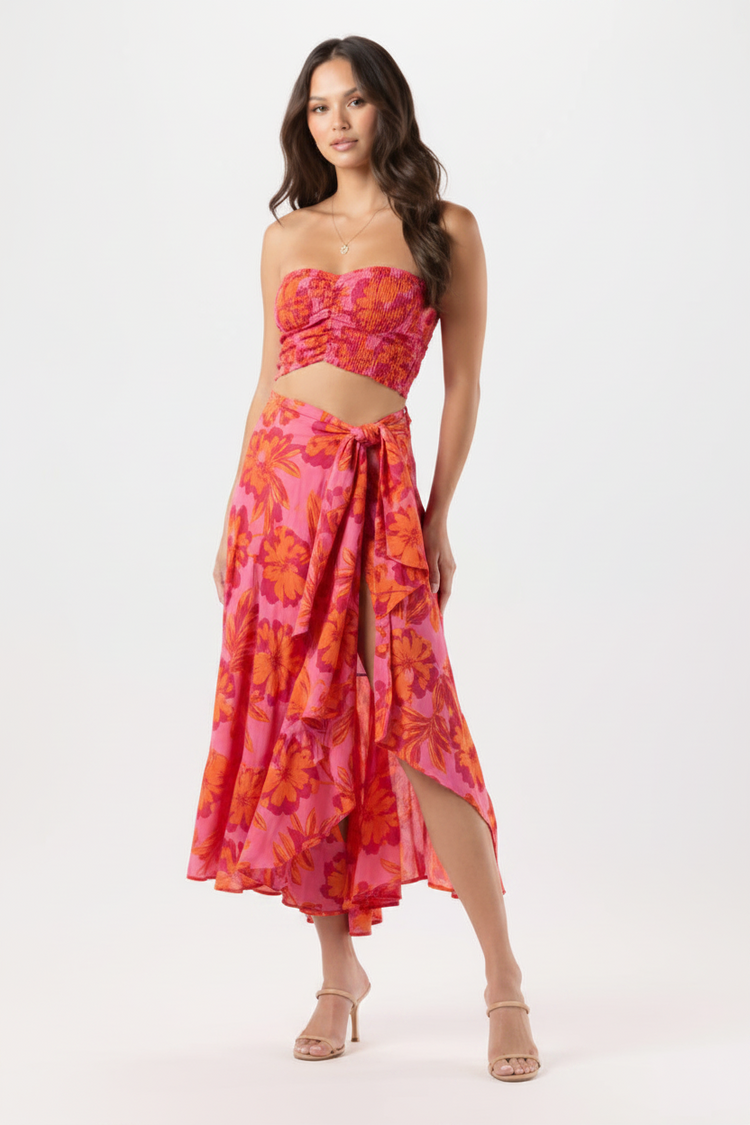 Azure Wrap Skirt - Seychelles Pink
