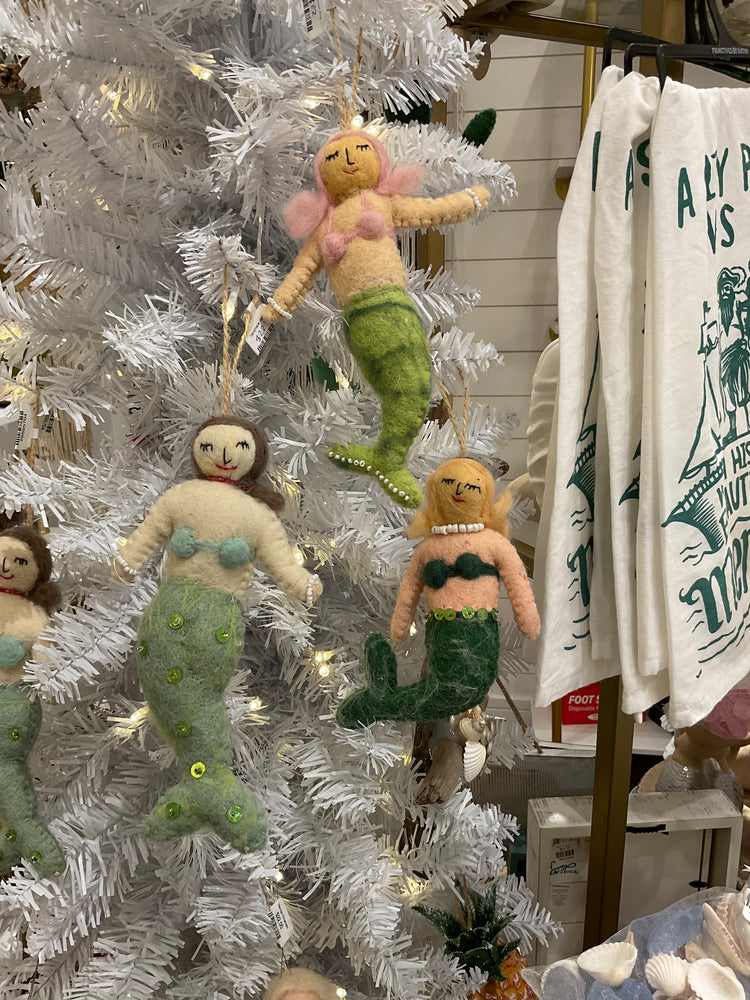 Handmade Wool Felt Mermaid Ornament