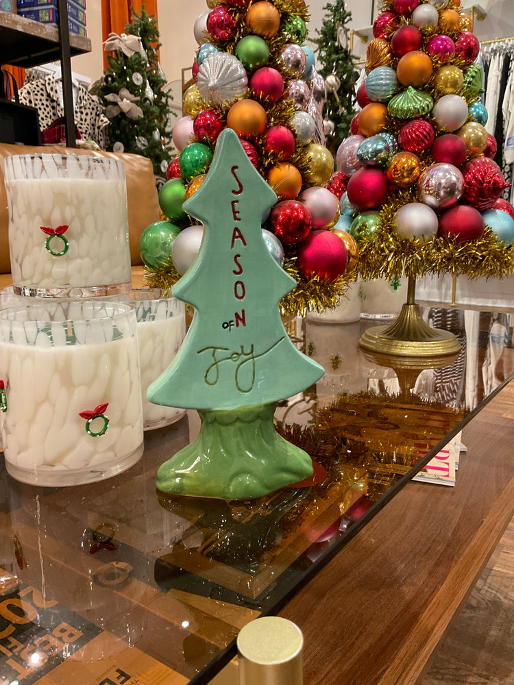 Hand Painted Stoneware Tree "Season of Joy"