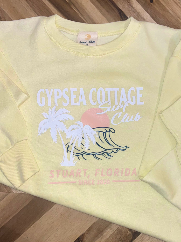 GypSea Cottage Surf Club Crewneck in Sunshine Yellow