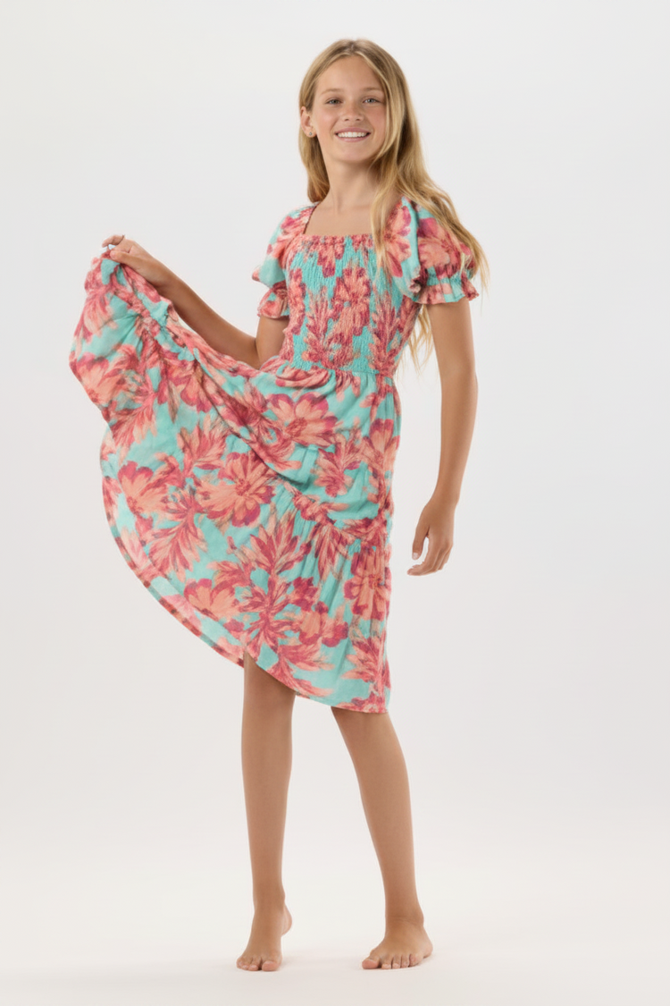 Kids Makaha Dress - Seychelles Turquoise