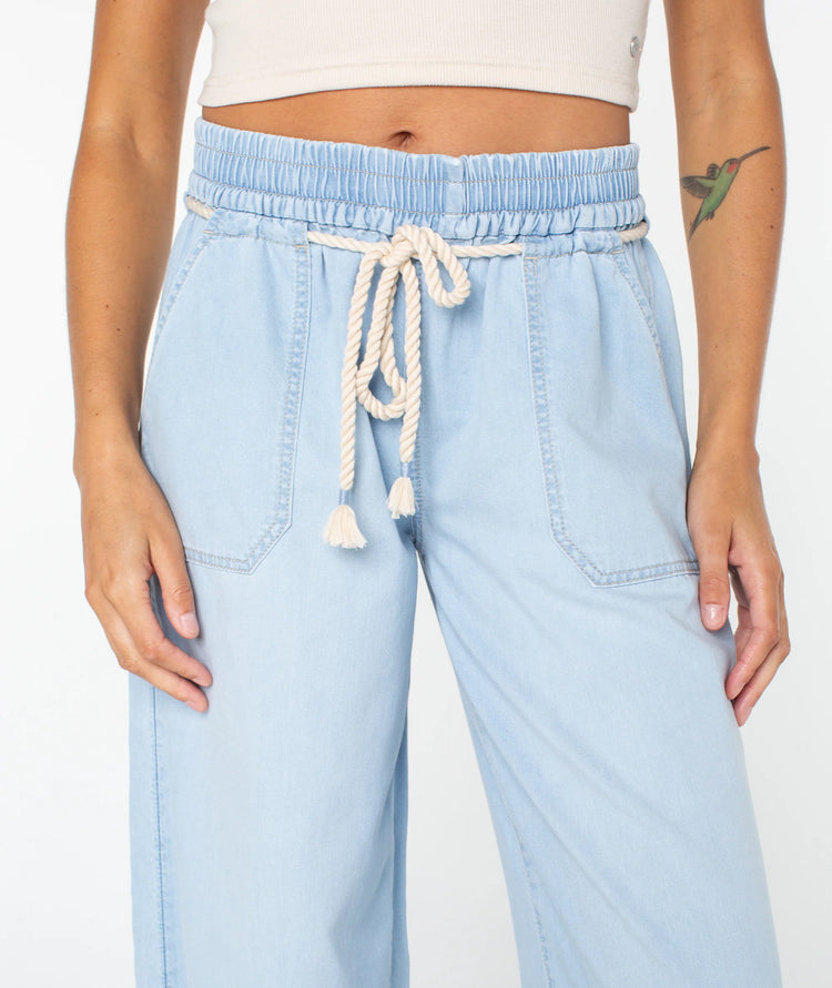 Paddle On Pant- Beached Wash Denim