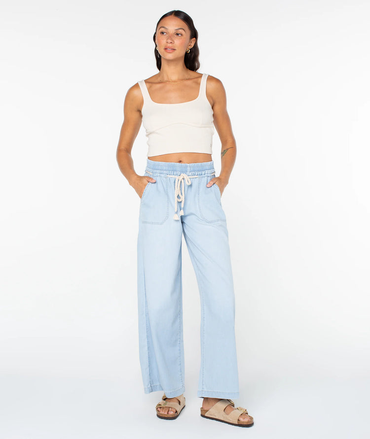 Paddle On Pant- Beached Wash Denim