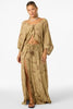 Anna Printed Reversible Coverup Top - Dark Khaki