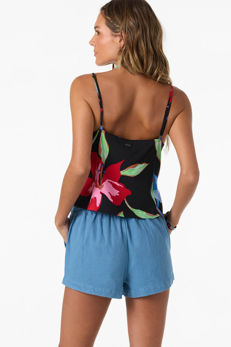 Matilda Floral Tank - Black