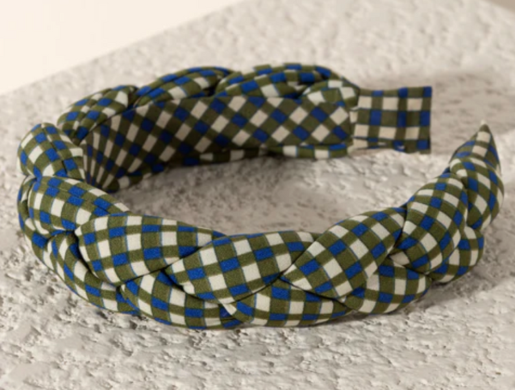 Braided Check Print Headband