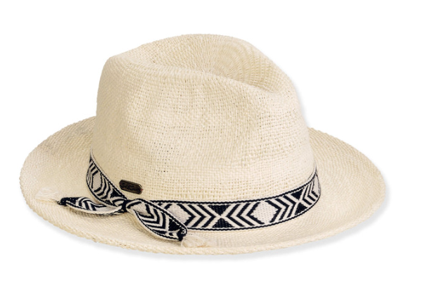 Black and White Ribbon Detail Fedora