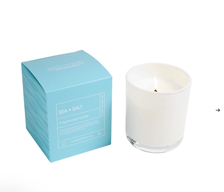 Sea Salt in White Glass in Box