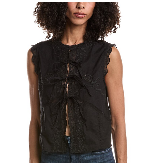 Sleeveless Fly Away Tie Front Top