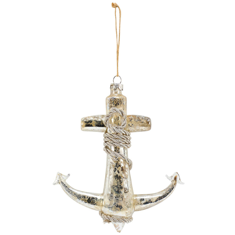 Glass Anchor Ornament