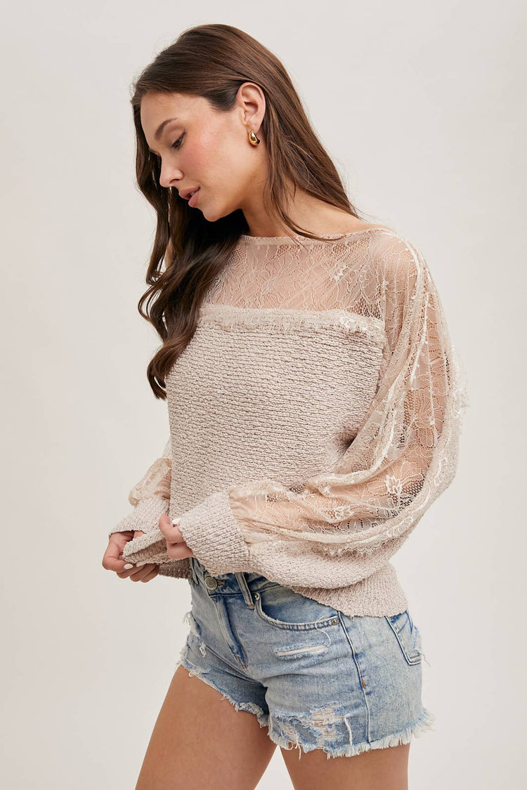Lace Trimmed Pullover