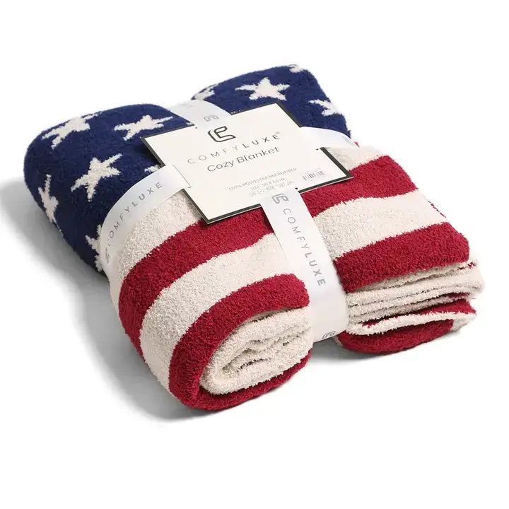 American Flag Design Cozy Soft Throw Blanket