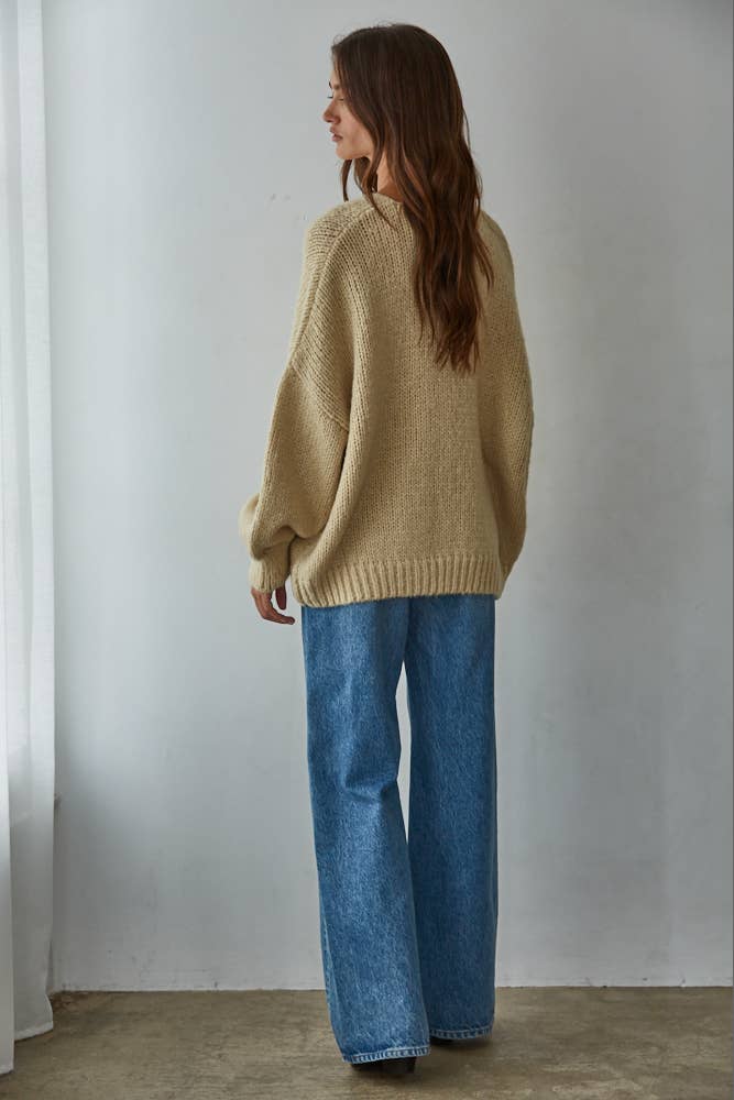 Knit Sweater Tie Front Long Sleeve Cardigan Top