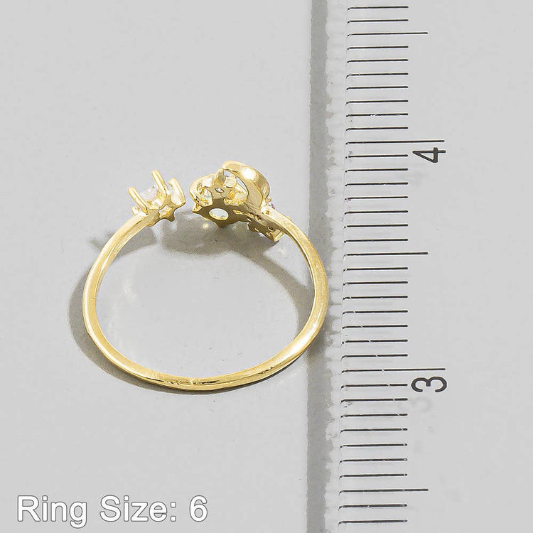 Gold Dipped Cz Celestial Open Ring