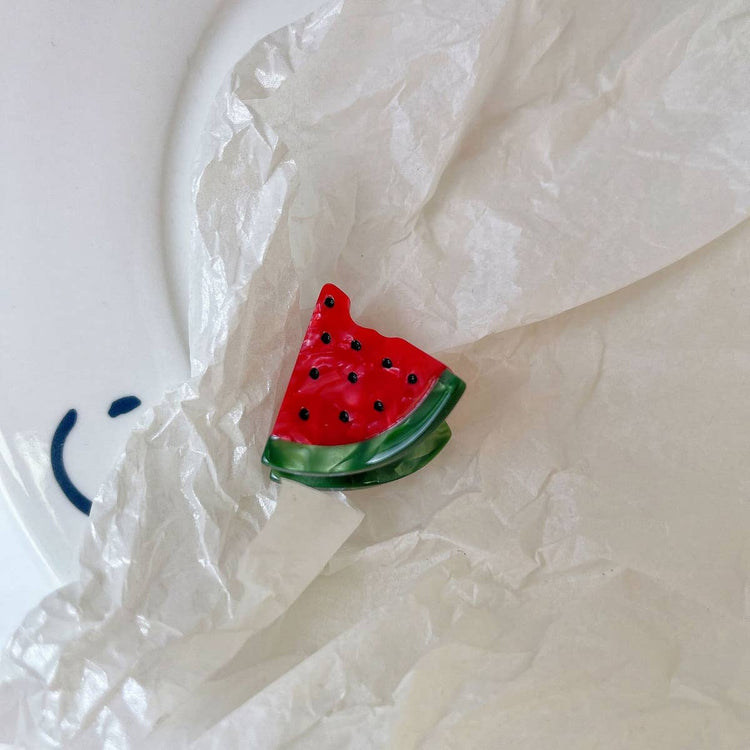 FRUIT CUTE STRAWBERRY ACETATE MINI HAIR CLAW CLIPS