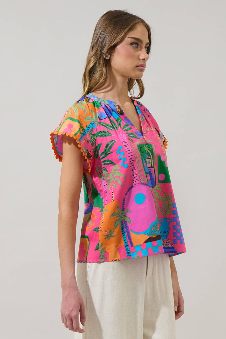 Lanus City Ayla Split Neck Top