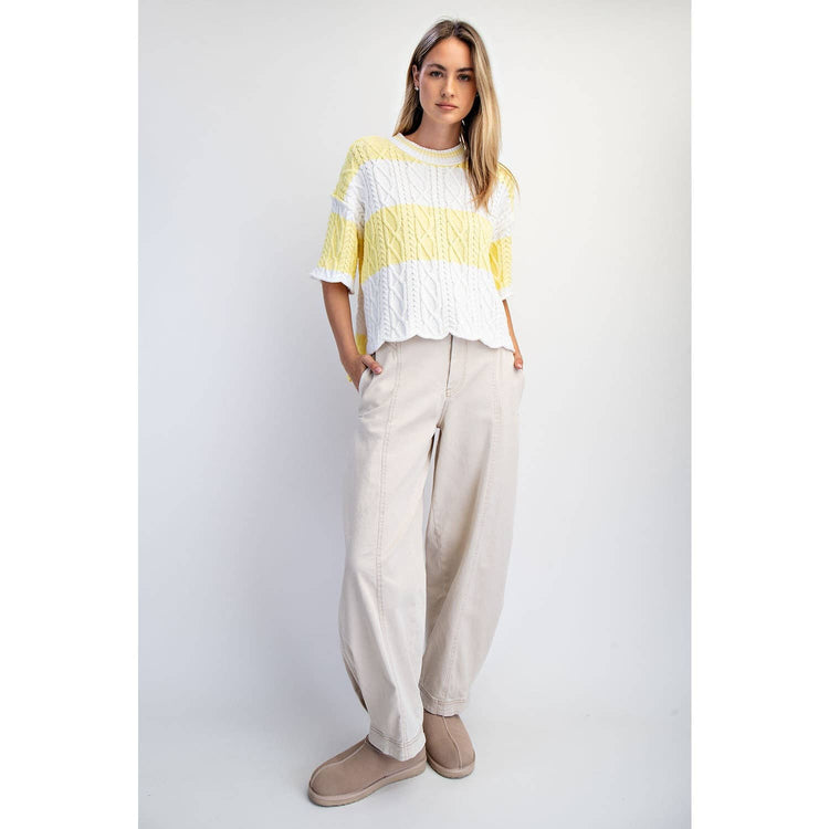 OVERSIZED WIDE STRIPE SWEATER TOP