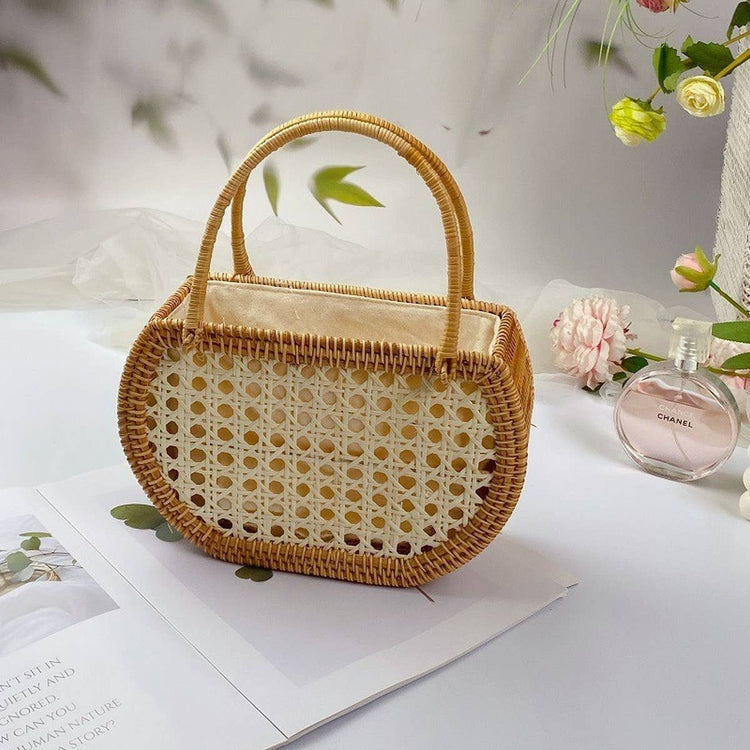 HANDMADE RATTAN BASKET BAG