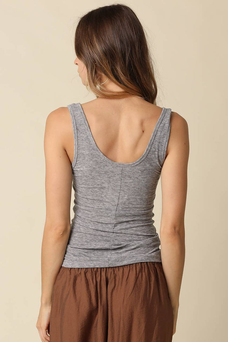 Heather Scoop Neck Tank