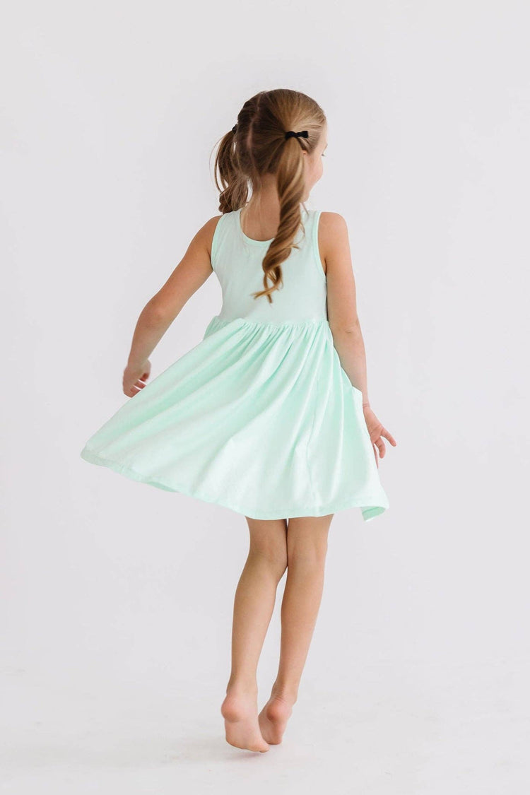 Pastel Green Tank Pocket Twirl Dress