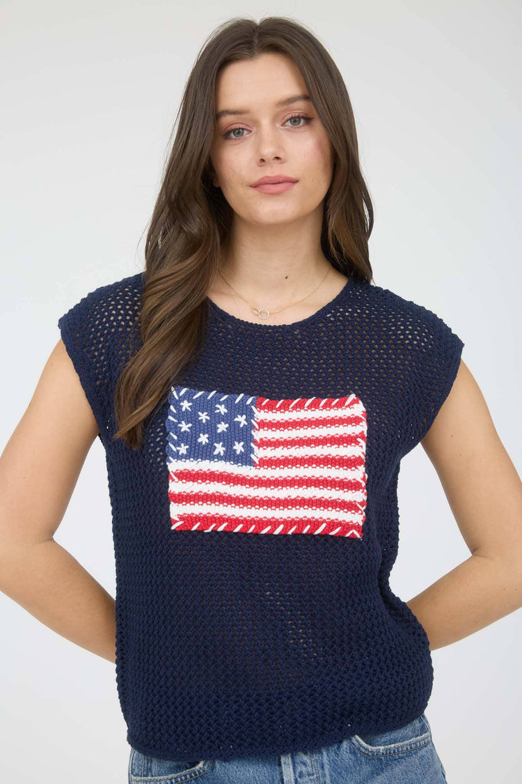 American Flag Crochet Sweater