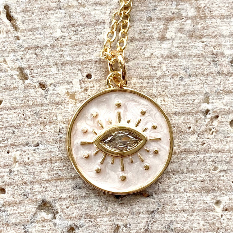Eye enamel necklace boutique salon spa jewelry trendy gift