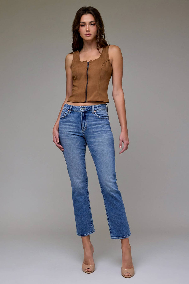 Medium Wash Clean Stretch Mid Rise Cigarette Skinny